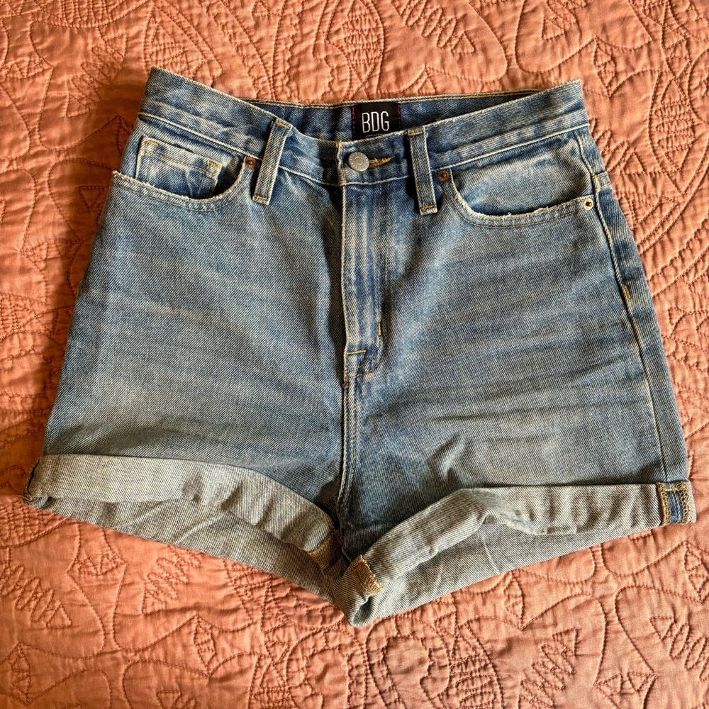 BDG high rise mom denim cuffed shorts